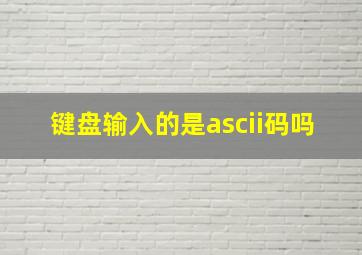 键盘输入的是ascii码吗