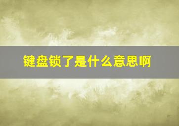 键盘锁了是什么意思啊