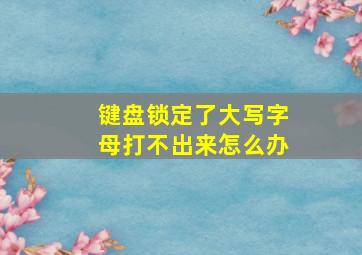 键盘锁定了大写字母打不出来怎么办