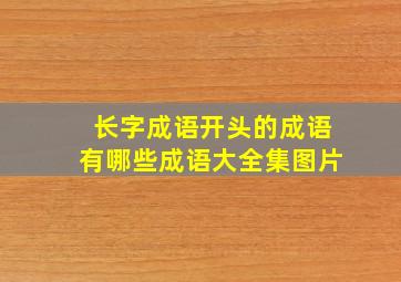 长字成语开头的成语有哪些成语大全集图片