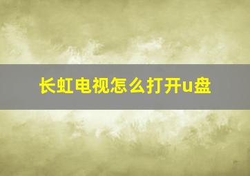 长虹电视怎么打开u盘