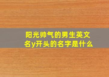 阳光帅气的男生英文名y开头的名字是什么