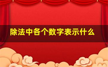 除法中各个数字表示什么