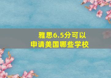 雅思6.5分可以申请美国哪些学校