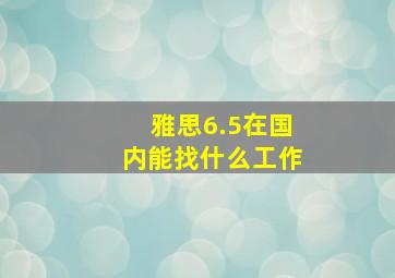 雅思6.5在国内能找什么工作