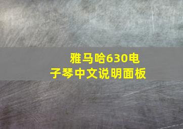 雅马哈630电子琴中文说明面板