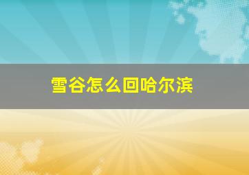 雪谷怎么回哈尔滨