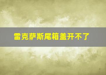 雷克萨斯尾箱盖开不了