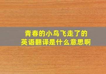 青春的小鸟飞走了的英语翻译是什么意思啊