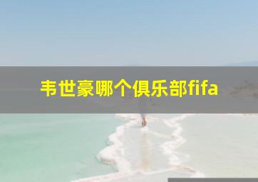 韦世豪哪个俱乐部fifa