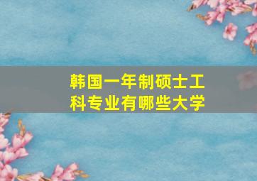 韩国一年制硕士工科专业有哪些大学