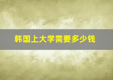 韩国上大学需要多少钱