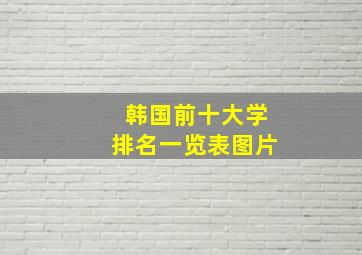 韩国前十大学排名一览表图片