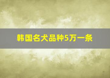 韩国名犬品种5万一条