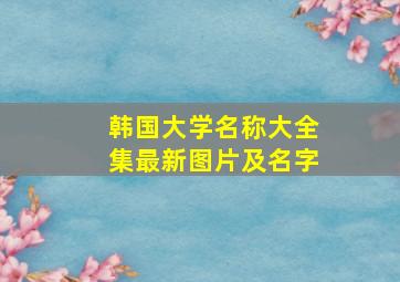 韩国大学名称大全集最新图片及名字