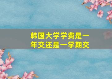 韩国大学学费是一年交还是一学期交