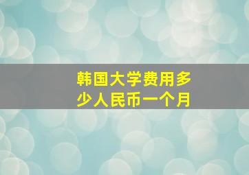 韩国大学费用多少人民币一个月