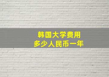 韩国大学费用多少人民币一年