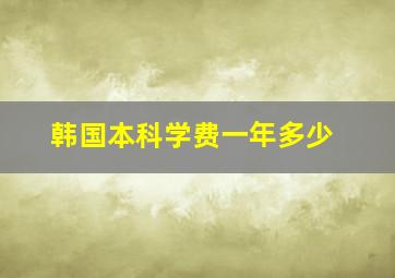 韩国本科学费一年多少