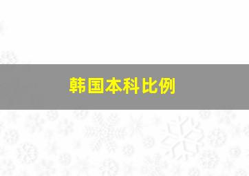 韩国本科比例