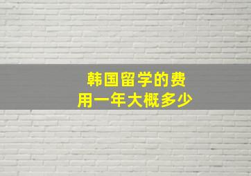 韩国留学的费用一年大概多少