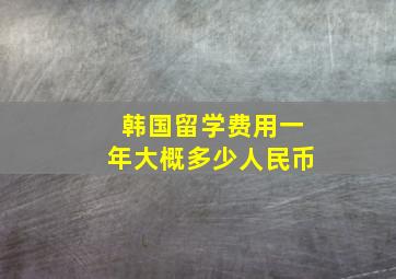 韩国留学费用一年大概多少人民币