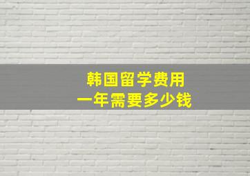 韩国留学费用一年需要多少钱