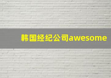 韩国经纪公司awesome