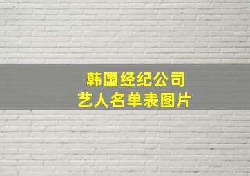 韩国经纪公司艺人名单表图片