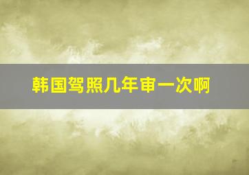 韩国驾照几年审一次啊