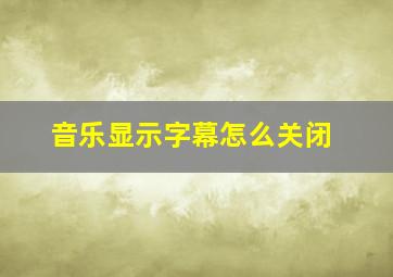 音乐显示字幕怎么关闭