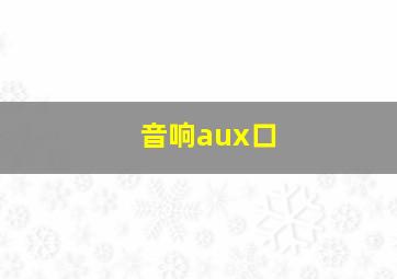 音响aux口