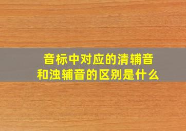 音标中对应的清辅音和浊辅音的区别是什么