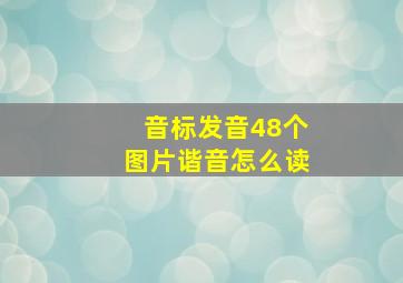 音标发音48个图片谐音怎么读