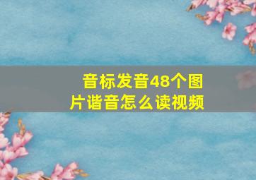 音标发音48个图片谐音怎么读视频