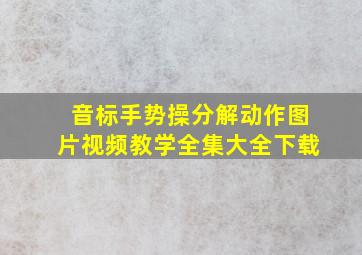 音标手势操分解动作图片视频教学全集大全下载