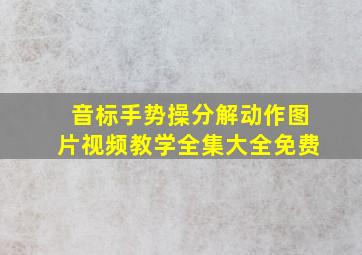 音标手势操分解动作图片视频教学全集大全免费