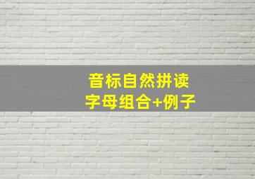 音标自然拼读字母组合+例子