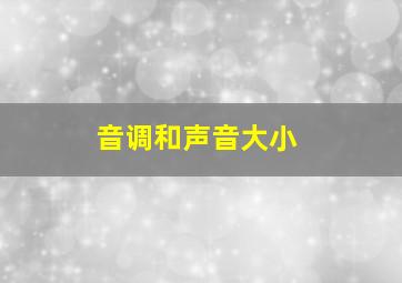 音调和声音大小