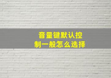 音量键默认控制一般怎么选择