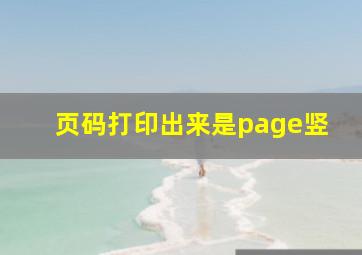 页码打印出来是page竖