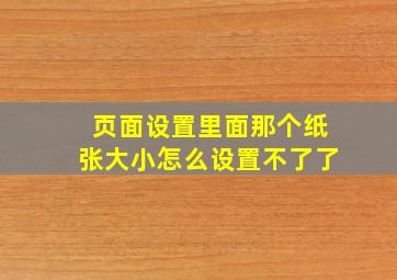 页面设置里面那个纸张大小怎么设置不了了