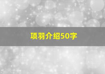 项羽介绍50字