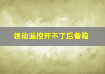 领动遥控开不了后备箱