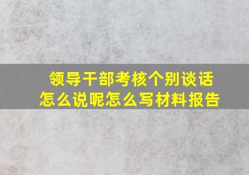 领导干部考核个别谈话怎么说呢怎么写材料报告