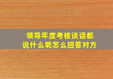 领导年度考核谈话都说什么呢怎么回答对方