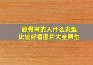 颧骨高的人什么发型比较好看图片大全男生