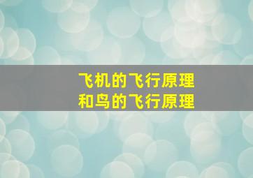 飞机的飞行原理和鸟的飞行原理