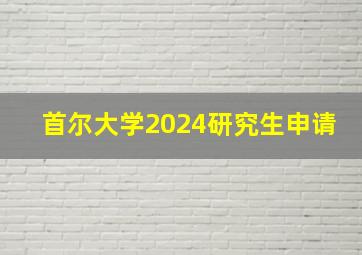 首尔大学2024研究生申请