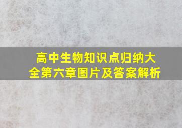 高中生物知识点归纳大全第六章图片及答案解析